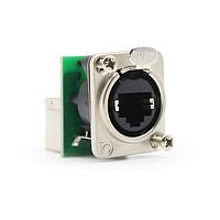 Io Audio Technologies IO-EL8-F-JL-P Connectors Etherlatch Chassis Connector, 8P8C, Female, Nickel Housing, Straight Passthrough