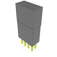 Samtec ESQ-104-44-G-D Sockets Elevated Socket Strip, 0.100" Pitch