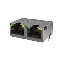 Amphenol Commercial Products RJE492886111 Connectors Low Profile CAT6 RJ45 - 2 Port with LED, Shielded without EMI Tabs