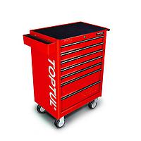 TOPTUL GE-21406 W/7-Drawer Tool Trolley (214 pcs; Red)