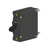 Carling Technologies AA1-B0-34-450-5D1-C Hydraulic-Magnetic 1-pole, Handle, 5 amp circuit breaker, Screw 10-32 Bus Type terminals, UL 1077 Recognized CSA Accepted