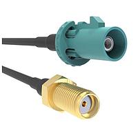 Amphenol RF 095Z820-164-006 RF Cable Assemblies FAKRA Straight Plug to SMA Straight Jack RG-58 50 Ohm 6 inches Z Key Code (152 mm)