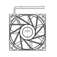 Sunon PFE0384BX-000U-A99 Axial Axial Fan, 140x140x38mm, 48VDC, 282.6CFM, Ball, Wire, Auto Restart