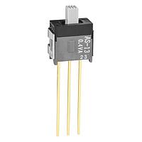 NKK Switches AS13CH Subminiature Slides SPDT ON-OFF-ON.150' RA W/BRACKET