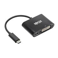 Tripp Lite U444-06N-DB-C USB Type-C to DVI, PD Charging Tripp Lite USB C to DVI Adapter w/PD Charging 1080p Black