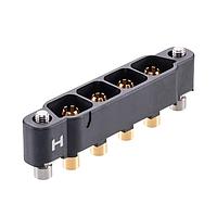 Harwin KA1-MV20405M2 Connectors 4 Pos. Male SIL Vertical Throughboard Conn. Reverse Fix- 3mm PCB
