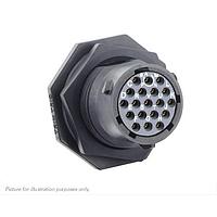 Eaton Souriau-Sunbank UTSX714E19SY Receptacles Jam nut receptacle, without backshell, with 19 female solder contacts, IP68/69K in unmated conditions, keying Y