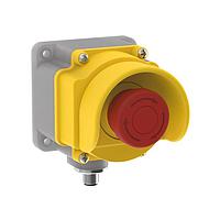 Banner Engineering SSA-EB1PLGY-12ECQ8 Push Turn SSA-EB1 30 mm Mount Emergency Stop Push Button; Green and Yellow Solid/Flashing Illuminated Base; 40 mm Actuator; IP65; Contacts: 2 NC/1 NO-PNP; 8-pin M12 QD