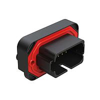 Amphenol SINE Systems AT15-18PC-BM01BK Connectors 18 Position, Straight Flange Mount PCB Receptacle, Gold Plated Contacts Included, Keyed C, Black