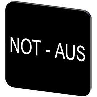 SIEMENS 3SU19000AF160AS0 Labeling Plate, Not-Aus INSCR. LABEL, BLACK 22 X 22MM, NOT-HALT