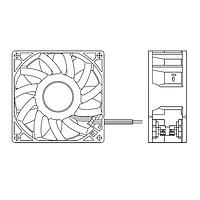 Delta Electronics, Inc. FFB0924VHE-T50R Tubeaxial Fan, 92x38mm, 24VDC, 85.46CFM, 6.72W, Ball, 3Leads, Lock Rotor Sensor, IP55