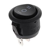 Adam Tech SW-R2-2E-F-6-5 Miniature Miniature Rocker Switch, quick connect terminal .187in [4.75mm], black actuator, round
