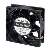 Sanyo Denki 9ADA1201G1H001 Axial AC, DC Axial Fan, 120x120x38mm, 100-240VAC, 138CFM, 3x Wire, Low Speed Sensor