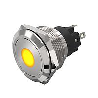 EAO 82-6151.0244 Panel Mount Indicators / Switch Indicators 82-6151.0244.indicator.-.22 mm.stainless steel.flush/flat.point.yellow.24 V.soldering terminal