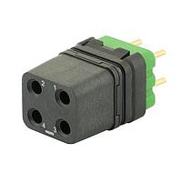 Eaton Souriau-Sunbank 8MQ2M0412UA046 Modular Connectors - Push Pull MQuick module, unsealed, with female straight PCB contacts, tin lead plated