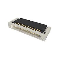 Amphenol FCI 10051922-1210ELF Connectors 0.50mm Flex Connector, VLL Series, 12 Position, Lower Side Contact, Side Entry Surface Mount ZIF Connector, Lead Free Type.