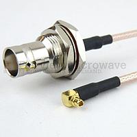 Fairview FMC1938315 RA MMCX Plug to BNC Female Bulkhead Cable RG-316 Coax