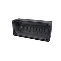 Bud Industries PTT-12090-C Terminal Block Junction Box 20 Central Terminal Blocks with Clear over (9.1 X 3.9 X 2.7 In)
