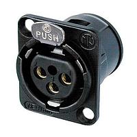 NEUTRIK NC3FD-V-B Receptacles 3PIN XLR VERT BLK/GD