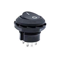 E-Switch RR3130ABLKREDFS Power Rocker Switch 10A 125VAC SPST On-Off Solder Lug