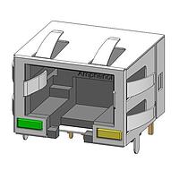 Amphenol Commercial Products RJE7318800401 Modular Mod Jack 1 Port 8P8C Shielded Tabs