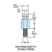 Heyco 10701 Threaded Support, Male HSCBS1-M3-06 NATURAL NYL PCB Support