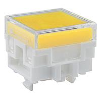 NKK Switches AT477JE Button SQ CLR LENS/YLW FLTR LB W/ INCNDSCNT LAM