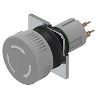 EAO 51-252.0268 Actuators Stop switch with twist release grey LL 2NC U D25 gold