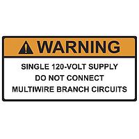 HellermannTyton 596-00591 Solar Label WARNING 120VOLT SUPPLY 50/RL