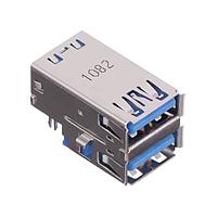 Amphenol Commercial Products GSB3115371RF1HR Micro USB Type AB Connectors USB3.0, A, RECEPTACLE, RIGHT ANGLE STACK SINK DIP.