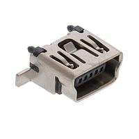 Adam Tech MUSB-B5-S-VT-TSMT-T/R Mini USB Type B Connectors MINI USB, TYPEB, VERICAL 5 POSIT