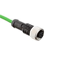 Amphenol LTW M12A-02BFFM-SL8C01 Sensor Cables / Actuator Cables SPE, M Series M12 Interface, A Code, Metal, 4A, 02 pins, Female Connector, Female Contact, Straight, Screw Thread, Overmolded, Length 1000mm, IP68