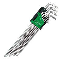 TOPTUL GAAL0923 - 9PCS  Extra Long Type Star Key Wrench Set  [Short-Arm Hex Key End Type]