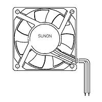 Sunon PMD4807PTV1-A.GN Axial DC Axial Fan, 70x70x25mm, 48VDC, Vapo, Lead Wires, Auto Restart, MagLev Motor
