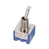 Nidec Components 8C2011-Z High-Reliability Miniature Toggle Switch DPDT, ON-ON, 11.4mm flatted toggle, 1/4"-40 threaded bushing, solder lug terminals, 6A @ 125V AC