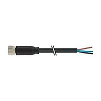 Murrelektronik 7000-08041-6100500 Connectors M8 female 0 with cable, PVC 3x0.25 bk UL/CSA 5m