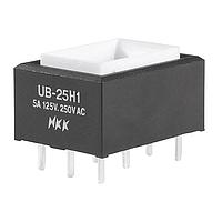 NKK Switches UB25RKW035F Pushbutton Switches RECT DPDT ON(ON) GRN LED PC BODY ONLY