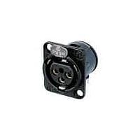 NEUTRIK NC3FD-H-B Receptacles 3C FEMALE PCB BLK/GD