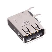 Amphenol Commercial Products GSB19111KEU USB Type A Connectors USB 2.0 STANDARD A, UPRIGHT DIP, KINK