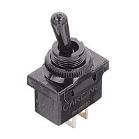 Carling Technologies DA100-BB-B Toggle Switches 1-pole, ON - None - OFF, 5A/10A 250VAC/125VAC 1/2 HP, Non-Illuminated Black Bat Style Toggle Switch with Solder Lug