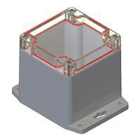 Serpac RBF33P06C28G NEMA/IP Rated Clear/Gray Flanged Base Plastic Box Enclosure for Wall/Surface Mount