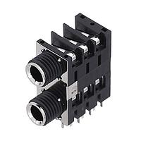 Amphenol Audio ACJS-MHDE Phone Connectors 1/4 in. Dual Phone Jack Stereo Metal