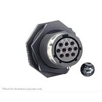 Eaton Souriau-Sunbank UTGX712D10S32 Receptacles Jam nut receptacle & hold down clips,without backshell, with 10 female PCB contacts, IP68/69K in unmated conditions