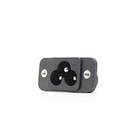 Io Audio Technologies IO-C6SP-28 Connectors IEC Chassis Connector, C6, Screw-On Panel Mount, 2.8mm Tabs