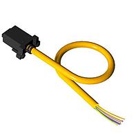 Banner Engineering RDLS-815D Specialized Cables Cordset: Single Ended LS-Custom; 12-pin Straight Female; 4.6 m 8x22 Yellow PVC Jacket; PVC Black