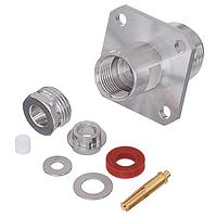 Radiall R161256000 Connectors N / STRAIGHT SQUARE FLANGE JACK CLAMP TYPE - CABLE 5/50 S+D