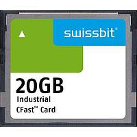 Swissbit SFCA020GH1AO1TO-I-6B-22P-STD Memory Cards Industrial CFast Card, F-86, 20 GB, 3D PSLC Flash, -40C to +85C