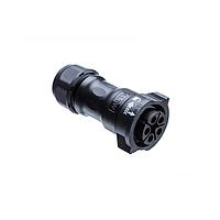Amphenol LTW DC-05BFFA-QL8MNP Standard Circular Connector X-Lok, Large Size, Plastic, 20A, 05 pins, Female Connector, Female Contact, Straight, Push Lock, Crimp, Field Installable without Pin, F10.0 - F12.0mm, IP68
