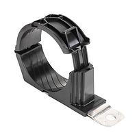 HellermannTyton 151-03123 Cable Mounting & Accessories Ratchet P-Clamp, 2.48 - 3.15" Bundle Dia, 180 Short, 0.41" Hole Dia, PA66HIRHSUV/SS304, Black,90/ctn