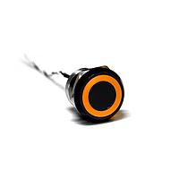 Bulgin MC25MCBAM Capacitive Touch Switches 25mm NormClsdAl Blk Anodised Amb LED